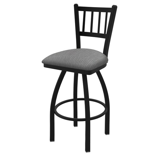 25" Swivel Counter Stool, Black Wrinkle, Graph Seat